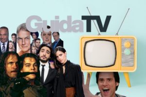 scritta guida tv, televisione e screen programmi tv
