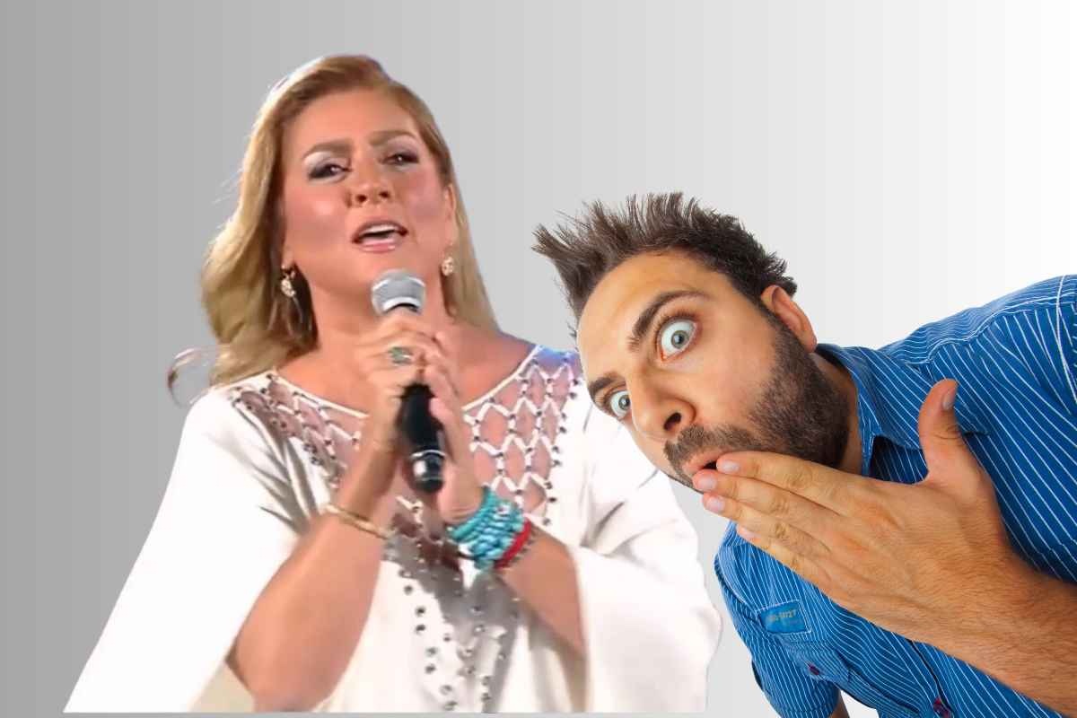 Romina Power canta e una faccia sorpresa